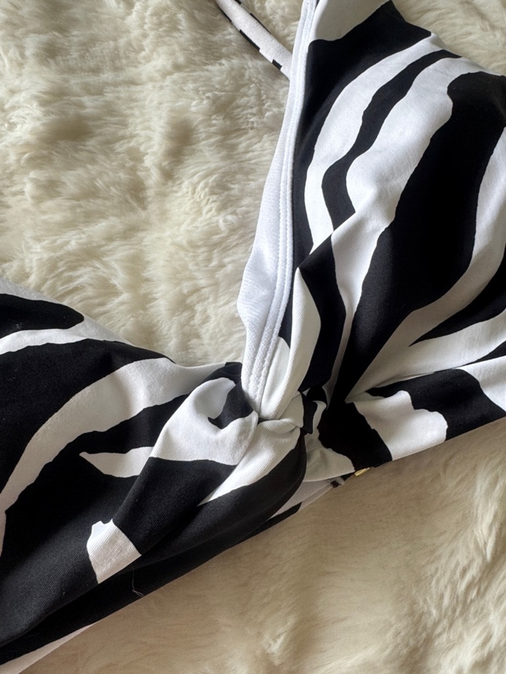 Liz Claiborne Black & White Zebra Print Swim Top with 2 mix and match bottoms - Picture 6 of 14
